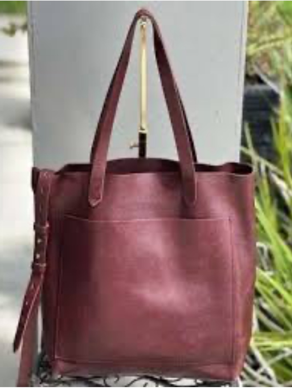 Madewell Medium Leather Transport Tote Burgundy